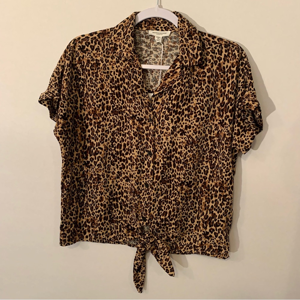 BeachLunchLounge Women’s Rae Tie From Camp Brown/Black  XS animal print
